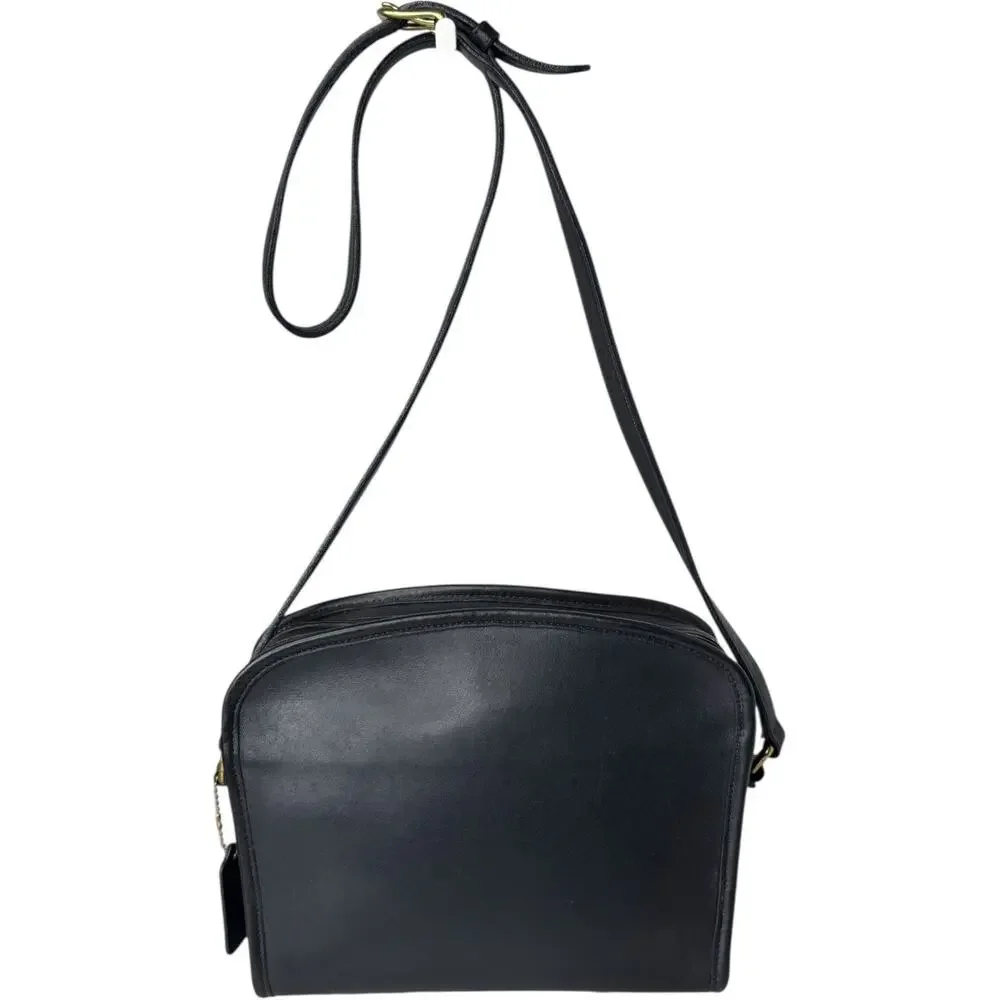 Vintage Coach Metropolis zip crossbody Shoulder Bag | Black Leather 9087